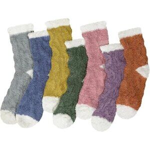 7-Pair Women’s Fuzzy Socks Cozy Warm Fluffy Christmas Winter Gift Set